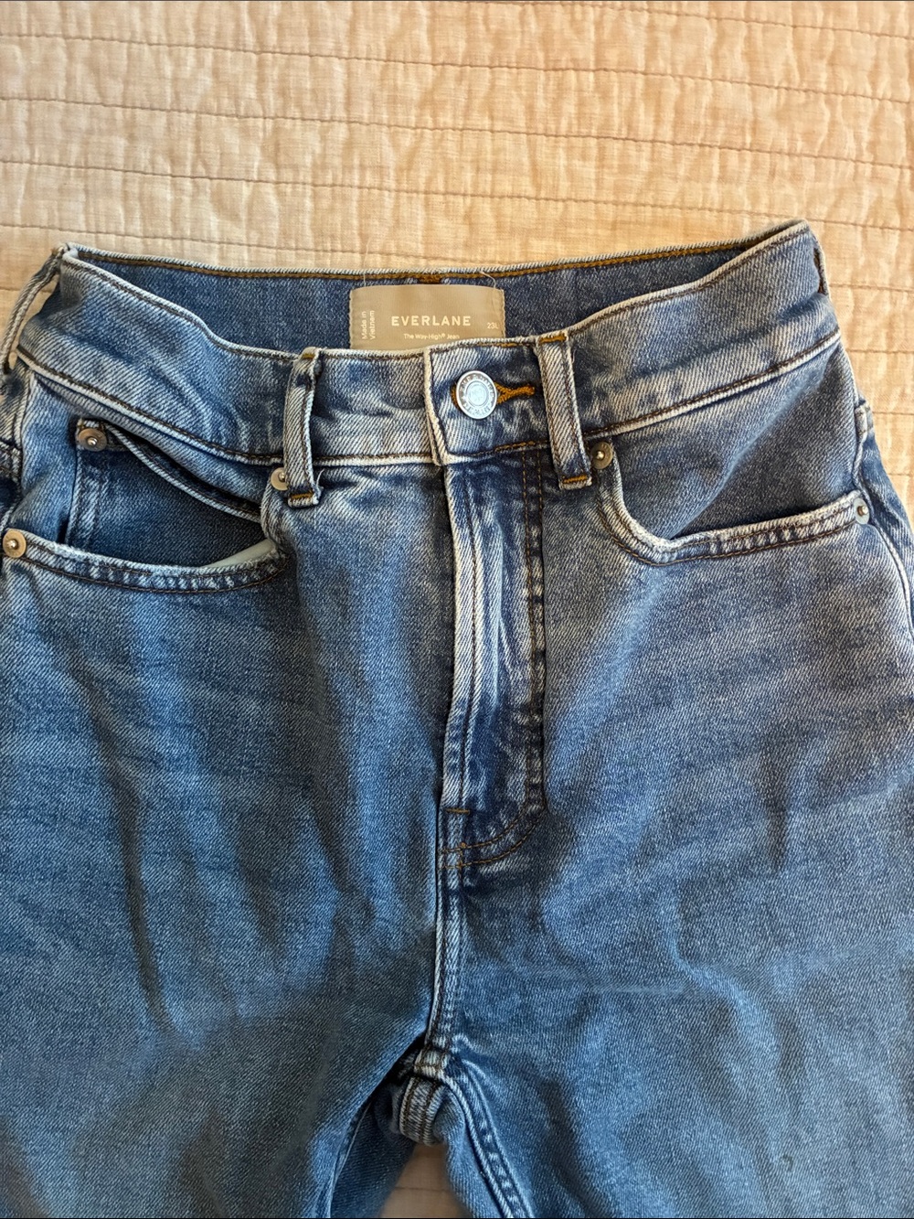 Everlane “Way-high” Jeans, 23L in Blue Wash